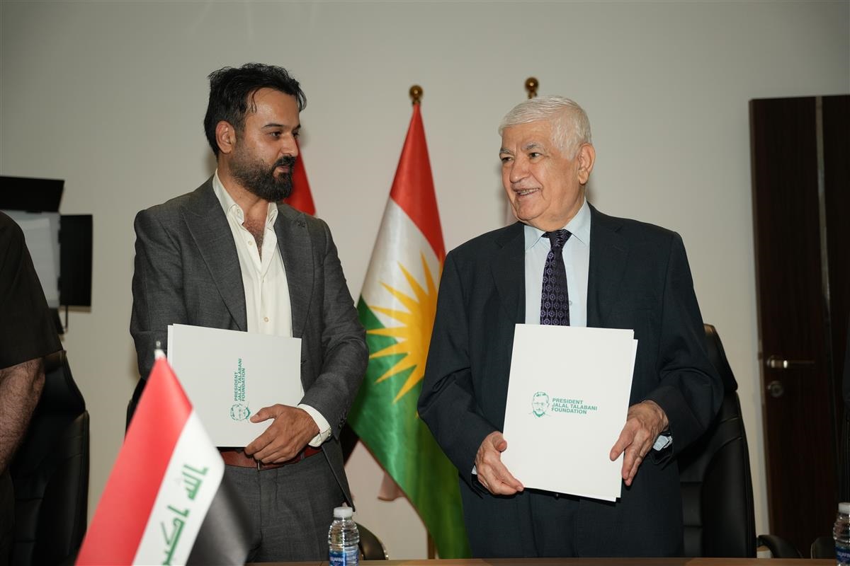 مؤسسة الرئيس جلال طالباني توقّع مذكرة تفاهم مع مؤسسة كريم علكة